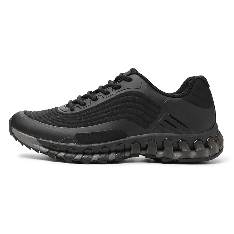 China  Lace-up Black Anti-Slippery Wear Resistant Casual Sport Walking Running Sneaker Shoes